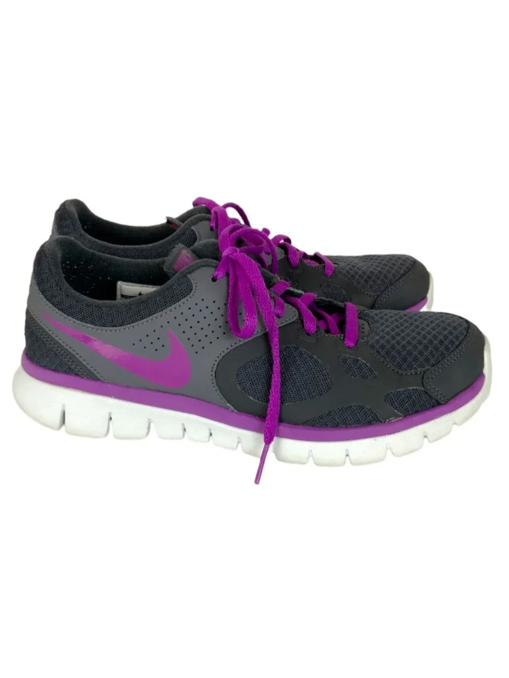 Nike Flex 2012 RN Womens Running Shoes 7.5 Gray Pink Mesh Lightweight Sneakers